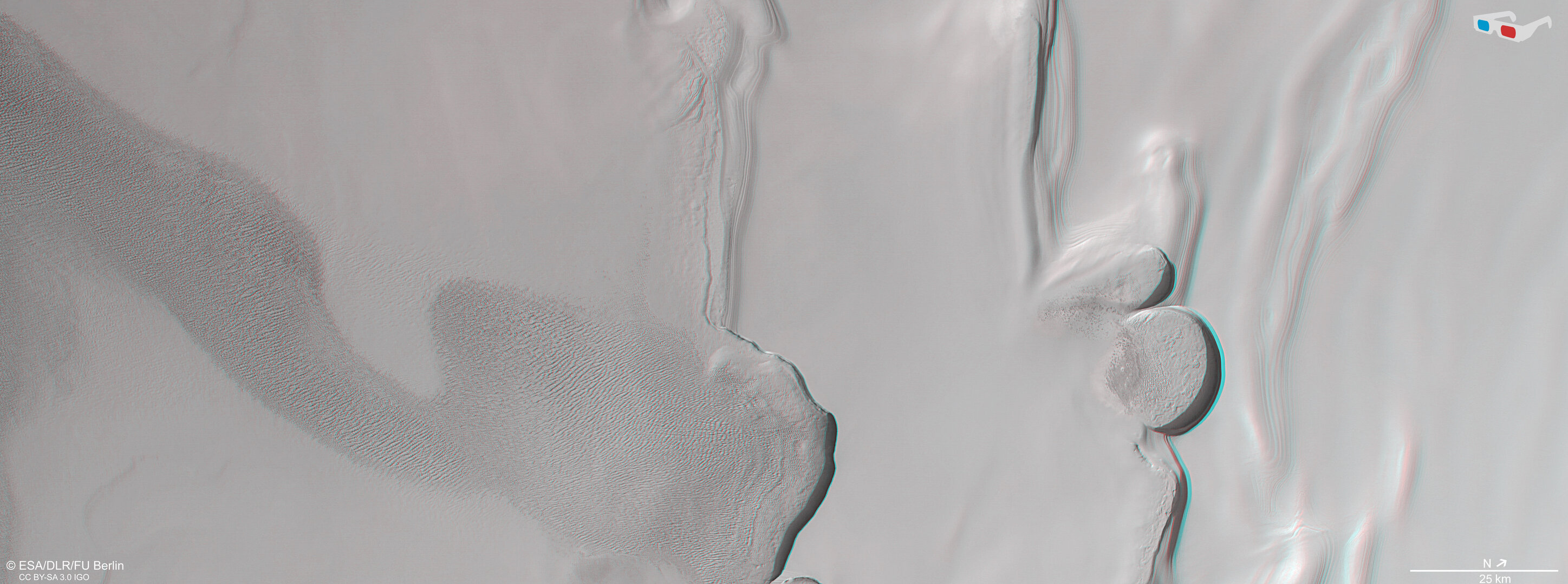 Mars’s north polar region in 3D